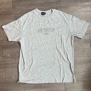 Vintage Y2K New York & Company Gray Logo Cotton T-Shirt Size XL